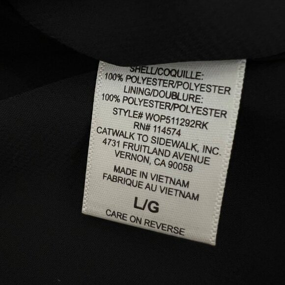 Pleione Womens Tie Neck Long Sheer Sleeve Blouse Black Layered size Large - Picture 12 of 15